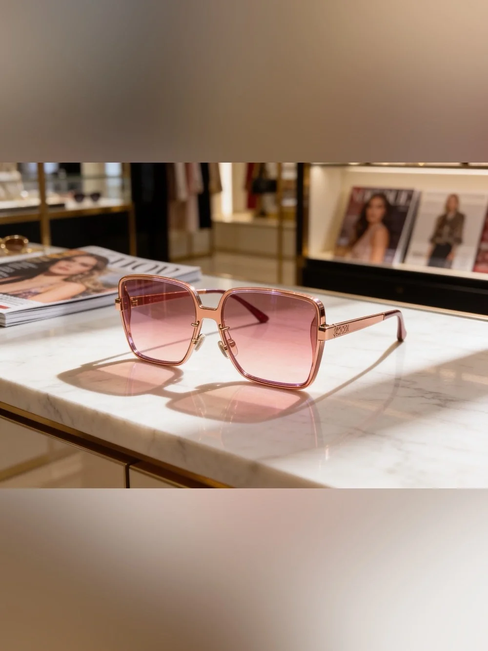 Coach Women’s Oversized Pink Rose Sunglasses